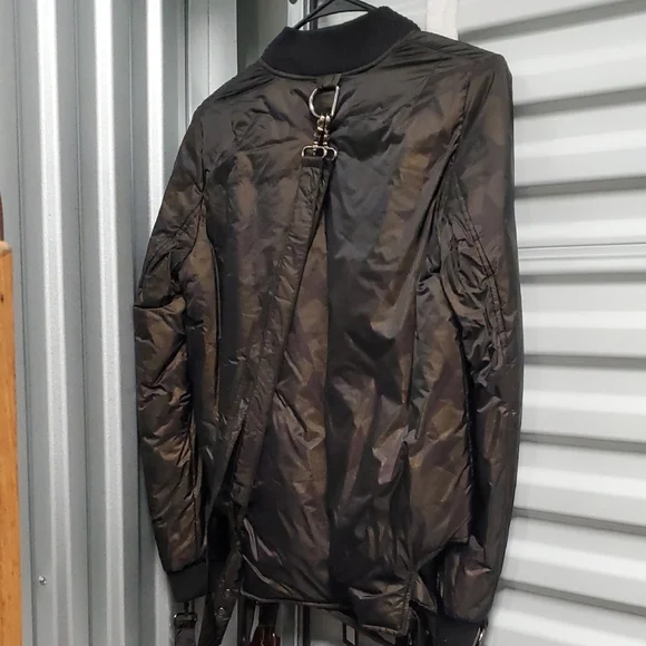 Sz S NwT $595 Jocelyn Fur Lined Brown Bomber Jacket With Cool Hardware